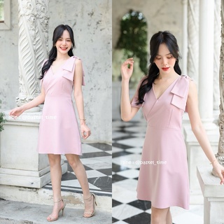 Amy Double Bow Dress - สีชมพู [Made by Pastel Time]