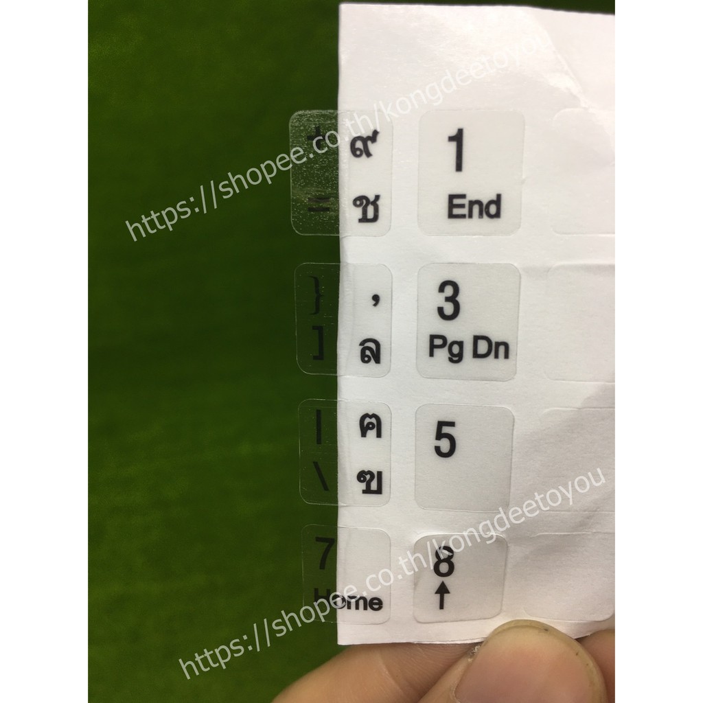 สติ๊กเกอร์คีย์บอร์ด พื้นสีใส ตัวหนังสือสีดำ ภาษาไทย อังกฤษ / Thai English Keyboard sticker สติ๊กเกอร