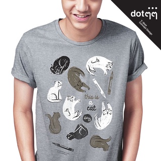 เสื้อยืดผ้าฝ้ายพิมพ์ลายขายดี ☸☾dotdotdot เสื้อยืดผู้ชาย Concept Design ลาย Crayon (Grey)