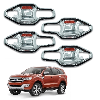 เบ้ากันรอย เบ้ารองมือเปิด เบ้าปีก 4ประตู สีโครเมี่ยม สำหรับ Ford Everest ปี 2015-2017