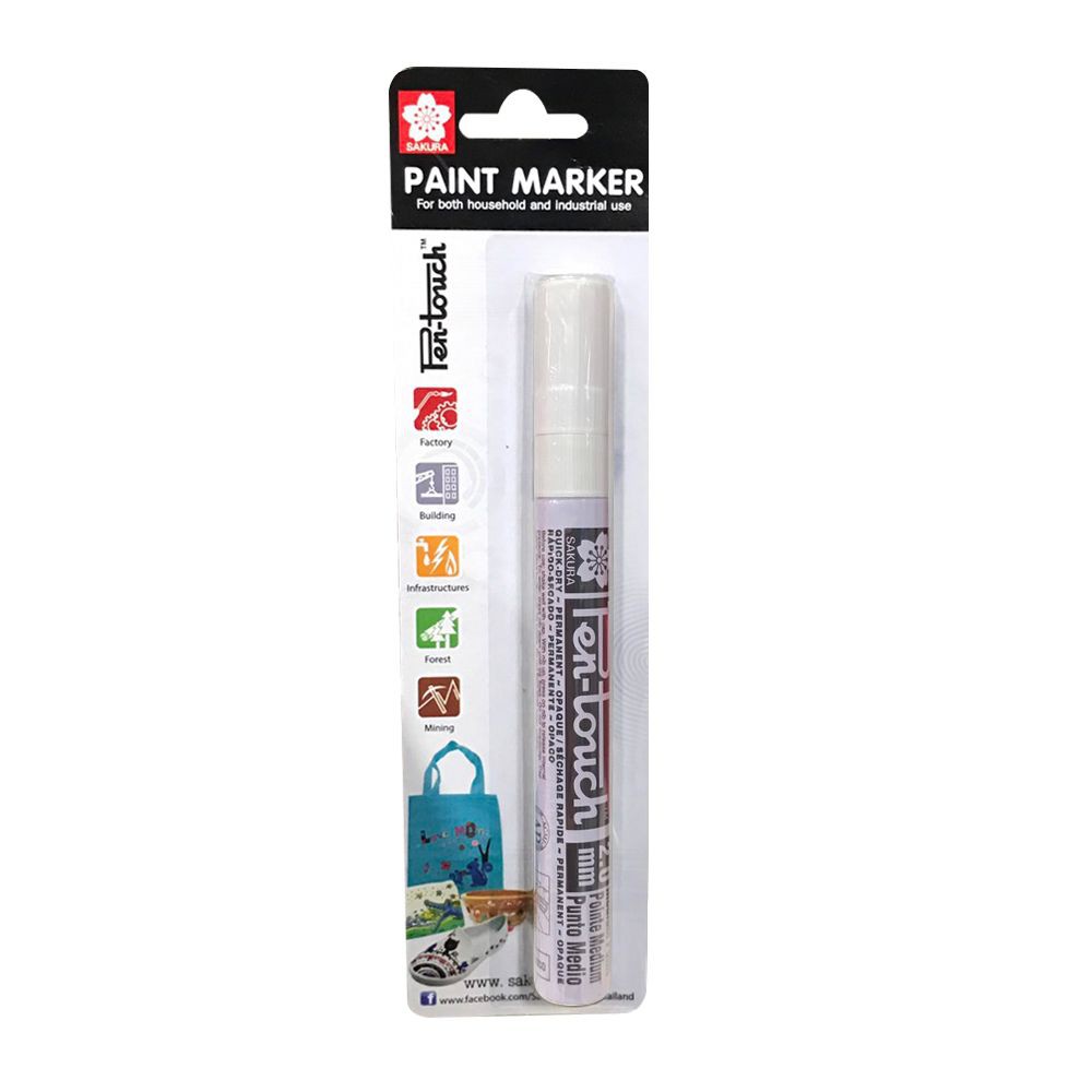 ปากกาเพ้นท์ ขนาด 2 มม. สีขาว ปากกาและปากกาเคมี อุปกรณ์เครื่องเขียน ผลิตภัณฑ์และของใช้ภายในบ้าน Marker White 2 MM