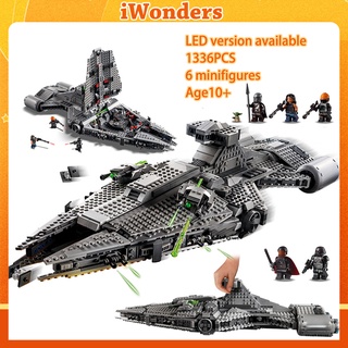 ของเล่นบล็อกตัวต่อ Star wars Imperial Light Cruiser Mandalorian MOC มีไฟ LED สําหรับเด็ก ผู้ใหญ่ ของขวัญ