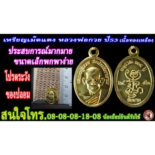 เหรียญ หลวงพ่อกวยปี53 รุ่นฉลองเรือนไทย( เหรียญเม็ดแตง) (ถ่ายจากสินค้าตัวจริงสบายใจได้ครับ)