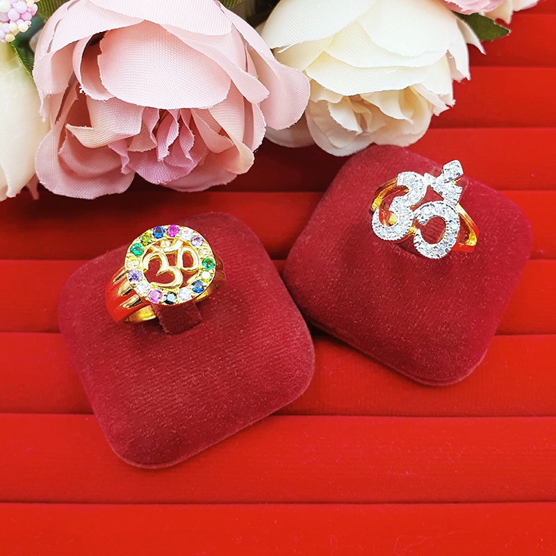 แหวนพลอย เสริมดวง เสริมโชค เสริมบารมี แหวนเพชร แหวนฝังเพชร เครื่องประดับ ใส่อาบน้ำได้ ใส่ออกงานได้ แหวนทองเหลืองแท้ - รูปที่ 2