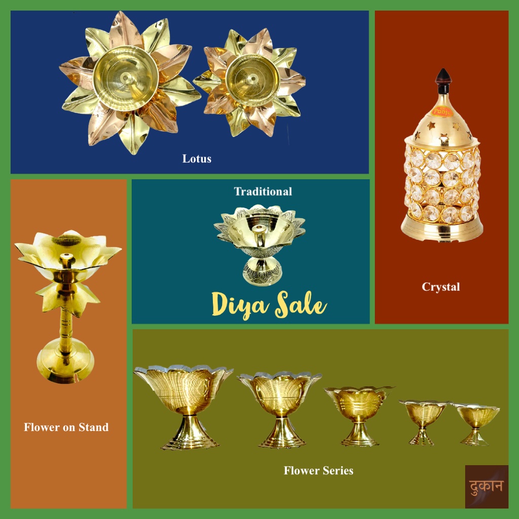 Diyas ทองเหลืองสวดมนต์สําหรับ Diwali/Deepawali/Festival