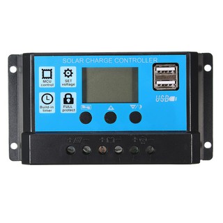 เครื่องควบคุมแผงโซล่าเซลล์ 10A/20A/30A 12V/24V LCD Display PWM Solar Panel Regulator Charge 2 usb xliving