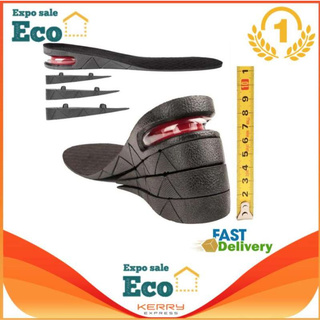 Eco Home แผ่นเสริมส้น 1 คู่ เพิ่มความสูงได้ 4 ระดับ Insole 1 pair 4 layers 3/5/7/9 cm. แบบเต็มเท้า (Black/สีดำ)