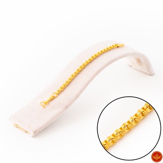 LSW สร้อยข้อมือทองคำแท้ 1 สลึง (3.79 กรัม) ลายทาโร่ห่วงคู่ BC-84