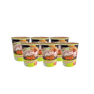 มาม่าคัพ บะหมี่กึ่งสําเร็จรูป รสหมูสับต้มยำน้ำข้น 60 กรัม x 6 ถ้วย Mama Cup Instant Noodle Creamy Tomyum Pork 60 g x 6