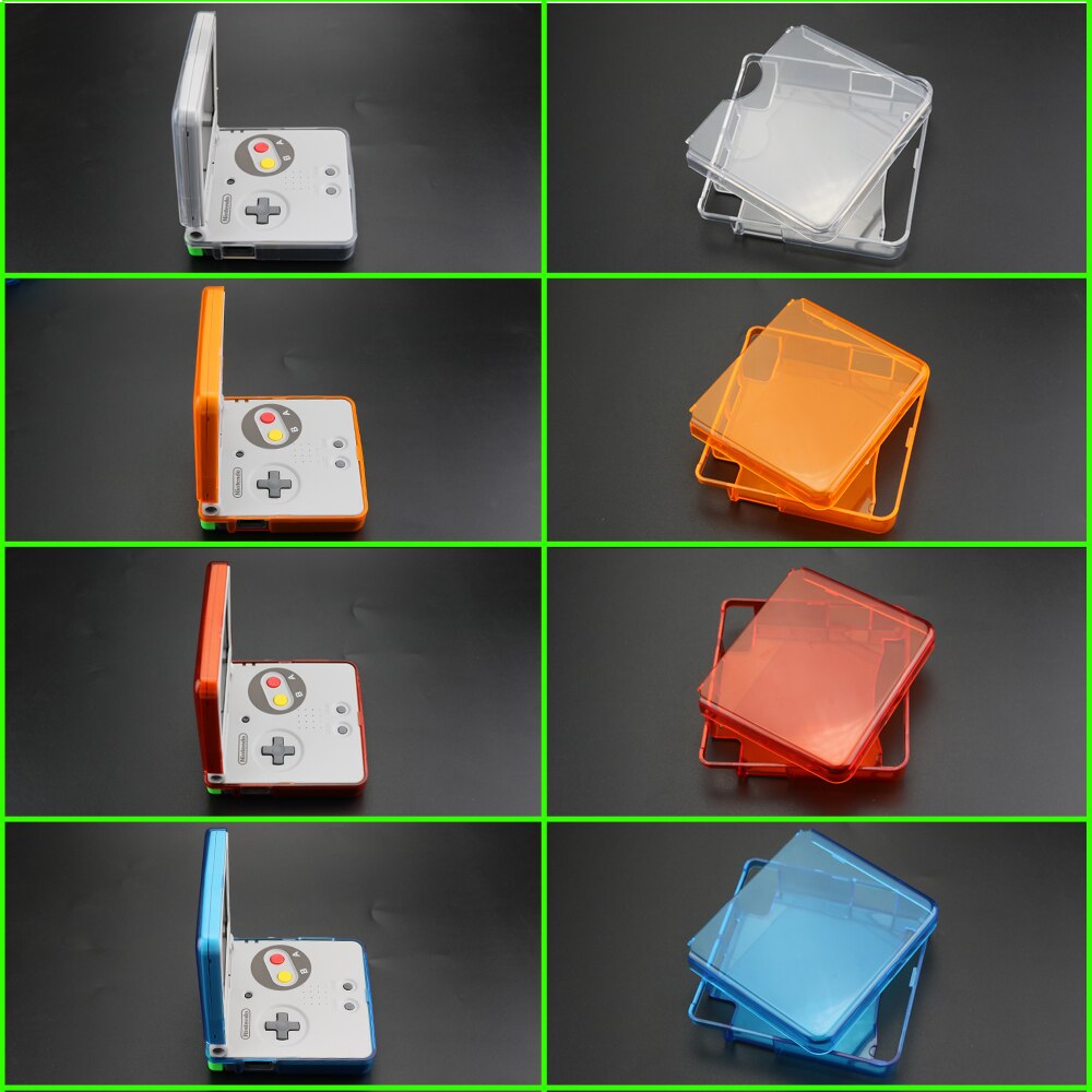 1 ชุดพลาสติกฮาร์ดเกราะป้องกันกรณีคริสตัลเปลี่ยนสําหรับ Nintendo Gameboy Advance SP GBA SP