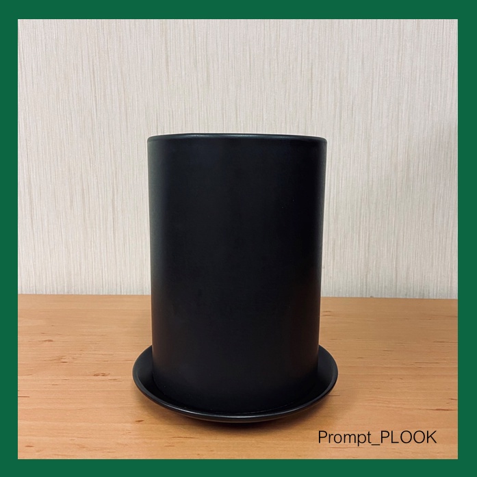 กระถางเซรามิก สไตล์มินิมอล สีขาว สีดำ สีขาวครีม เคลือบมัน ทรงกระบอกกลม - รูปที่ 4