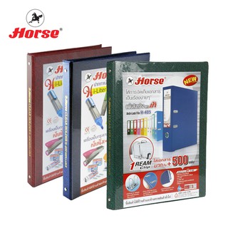 HORSEตราม้า แฟ้มโชว์เอกสาร 4  ห่วงA4 H_600 คละสี จำนวน 1เล่ม