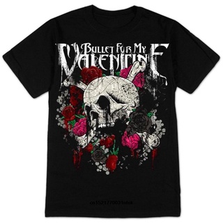 T-shirt  เสื้อยืด พิมพ์ลาย Old Glory s Bullet For My Valentine - Skull Roses แฟชั่นสําหรับผู้ชาย และผู้หญิงS-5XL