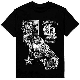 California Chicano Tattoo Art Heavyweight Printed On Shaka Wear Blac tshirt