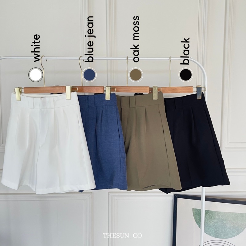 Kumi Shortsกางเกงขาสั้นเอวสูง XS-2XL พรางหุ่น งานตัด THESUNCO