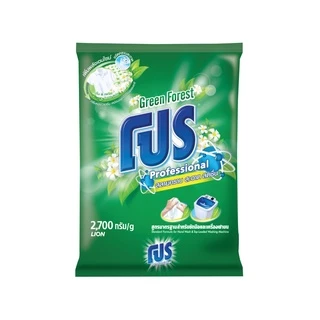 [ 2 ชิ้น ] PRO โปร ผงซักฟอก สูตรมาตรฐาน กลิ่น กรีน ฟลอเรส (Green Forest) ขนาด 2,400 กรัม LIONSOS