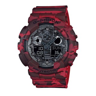 Casio G-Shock นาฬิกาข้อมือผู้ชาย สีแดง สายเรซิ่น รุ่น GA-100CM-4A