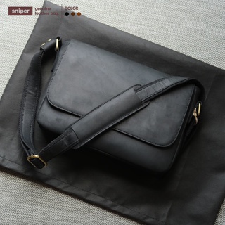 กระเป๋าสะพายข้าง หนังวัวแท้ กระเป๋าเอกสารขนาด 8x11 นิ้ว Messenger Bag : Real Leather