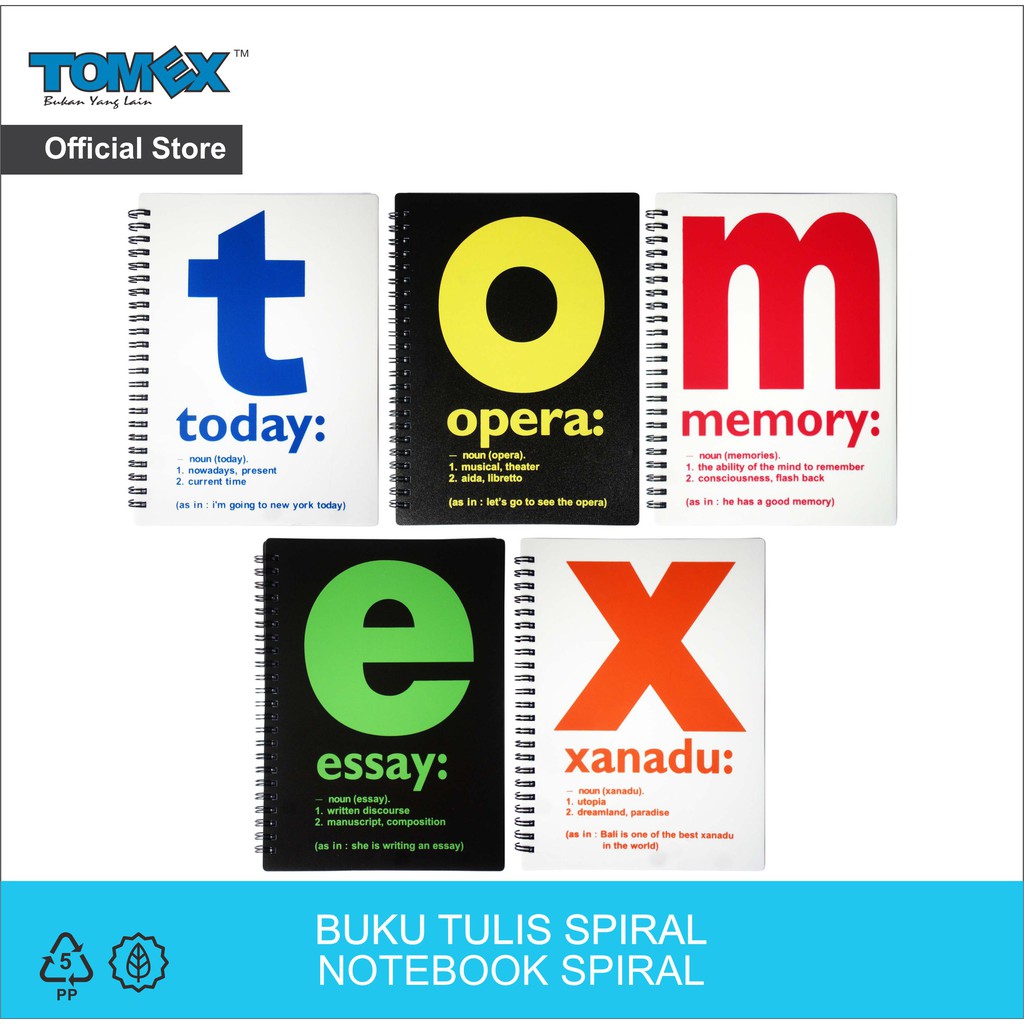 TOMEX Spiral Notebook / Notebook Diary Spiral Notebook B5 80 แผ่น