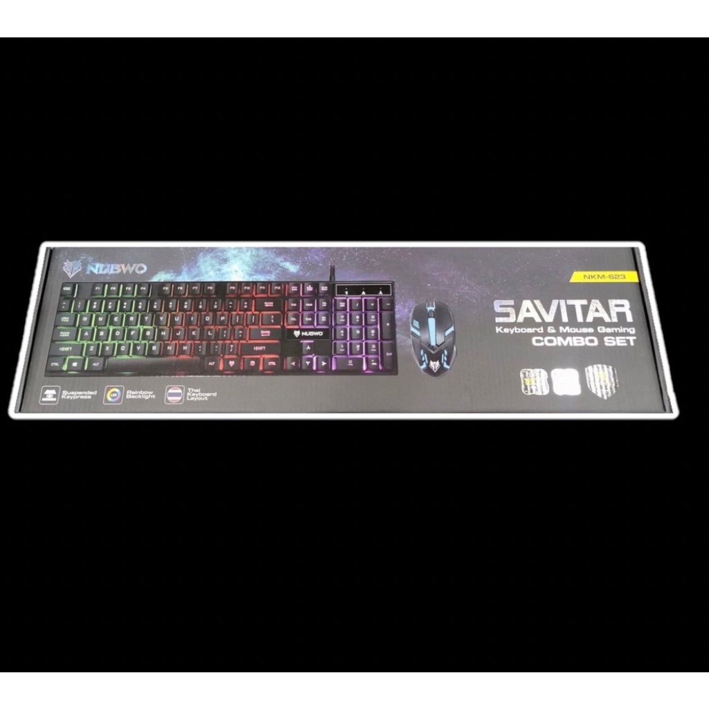 NUBWO NKM-623 ไฟทะลุตัวอักษร Keyboard+mouse combo set SAVITAR NKM623