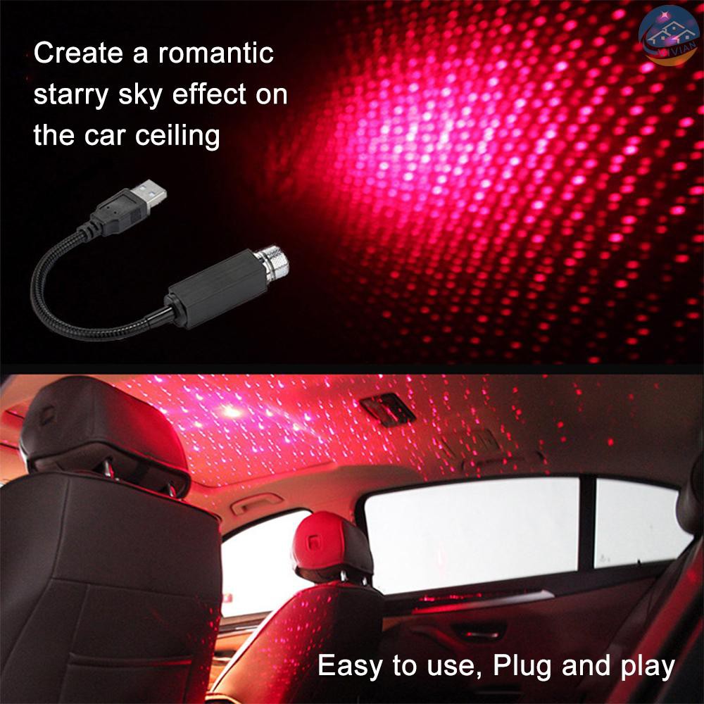 Vivi Star Projector Night Light Portable Usb Car Interior Lights Decoration Lamp For Ceiling Bedroom Party And More Shopee Thailand