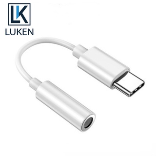 LUKEN Usb Type C Male To TRRS OMPT 3.5 มม. อะแดปเตอร์แปลงเสียงสเตอริโอ AUX สายเคเบิ้ลหูฟัง