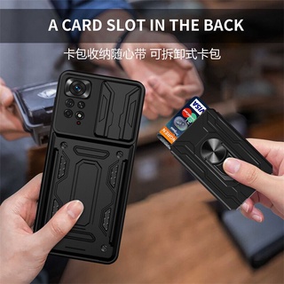 Luxury Shockproof Armor Case Xiaomi Redmi Note 11 Pro 5G 2022 11S 11T Mi 11T Pro 11 Lite 4G Card Holder Stand Cover