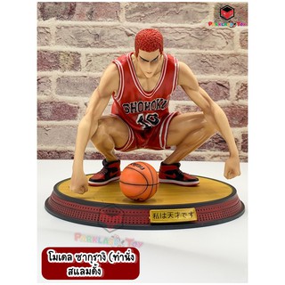 โมเดล ซากุรางิ สแลมดั้ง ท่านั่ง (มีลูกบาส) สูง 16เซ็น Model Slamdunk Sakuragi tall 16CM