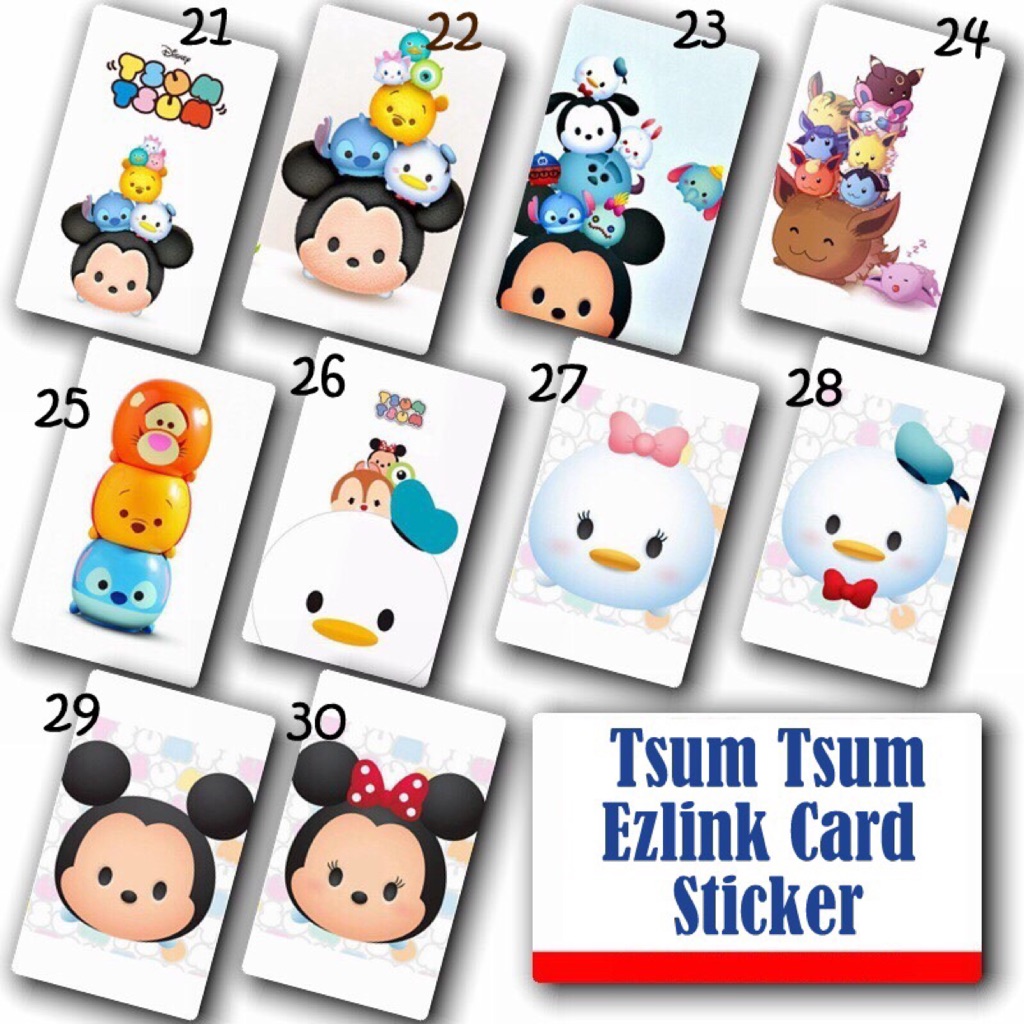 สติ๊กเกอร์การ์ด Tsum Tsum Ezlink