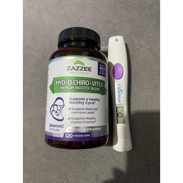 Zazzee Myo-Inositol + D-Chiro + Vitex, 120 Vegan Capsules, Optimal 40:1 Inositol Ratio, with 500 mg Vitex, PCOS