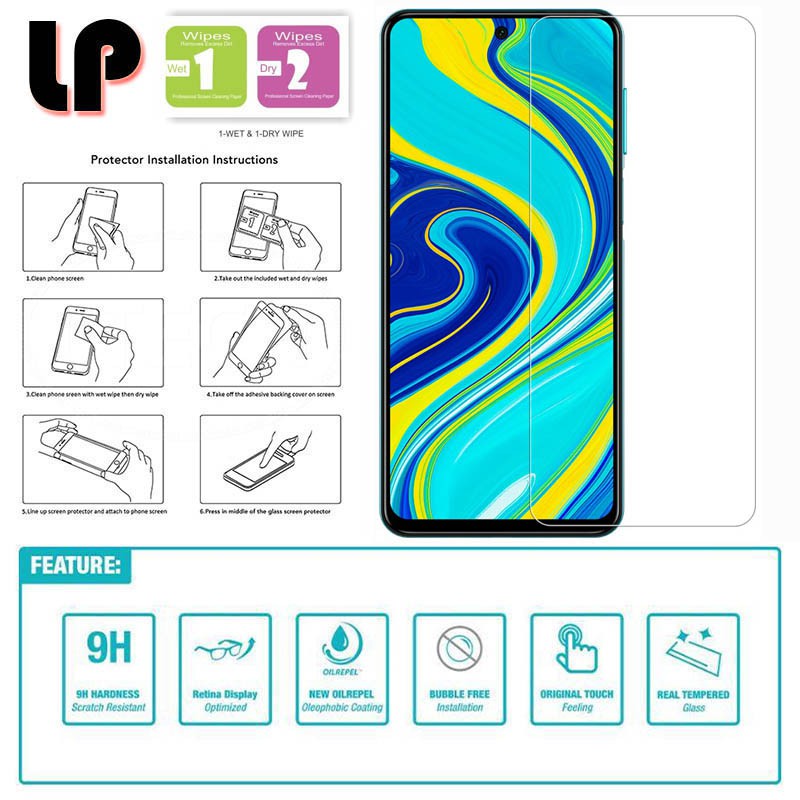 LP HD กระจกนิรภัย Xiaomi RedMi Note 9 Pro - กระจกใสต้นฉบับใหม่