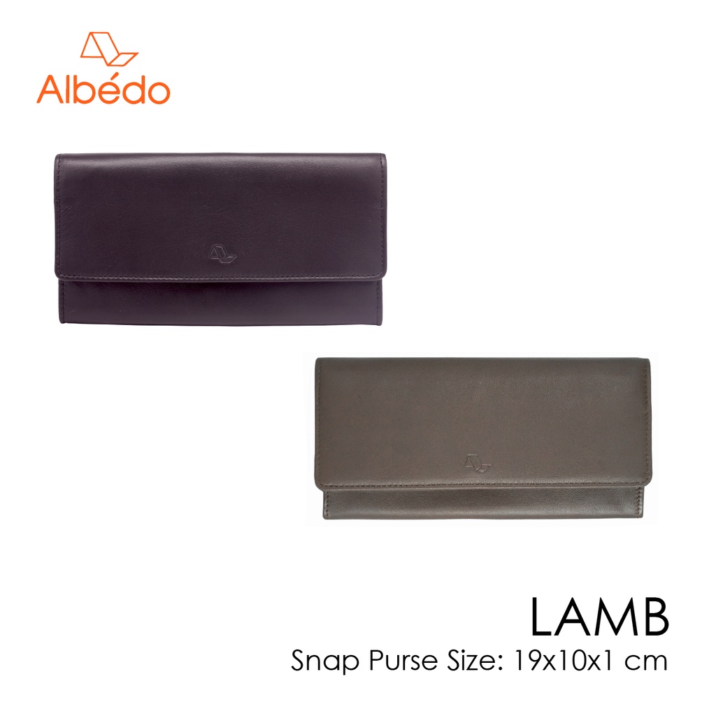 [Albedo] LAMB SNAP PURSE กระเป๋าสตางค์ใบยาวหนังแกะ รุ่น LAMB - LB00999/LB00979