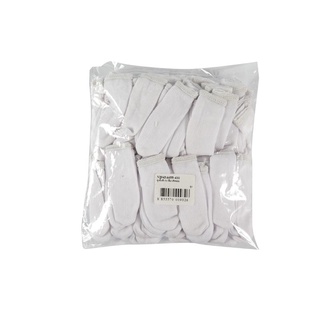 ถุงนิ้วผ้า TC มียางรัดขอบสีขาว (แพ็ค50ชิ้น) ถุงมือยาง TC fabric finger bags with rubber band white edge (pack of 50 piec