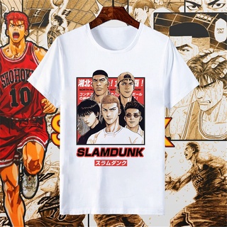 [S-5XL]ขายดี เสื้อยืดแขนสั้น ผ้าฝ้าย พิมพ์ลายอนิเมะ SLAM DUNK Wo SHOHOKU Team Dropship 90s สไตล์ญี่ปุ่น สําหรับผู้ชาย IL