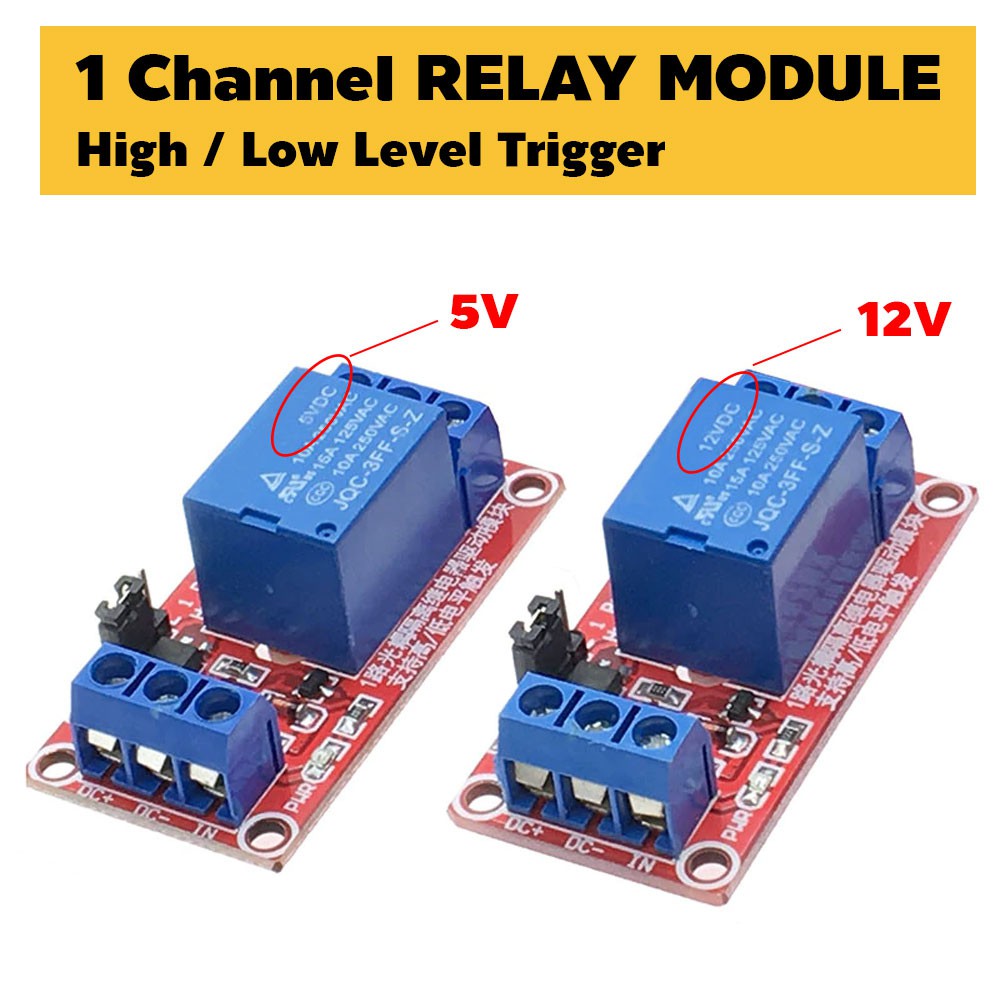 5V 12V 1-Ch Relay Module L/H Trigger 10A 250VAC with LED:บอร์ดรีเลย์ 1