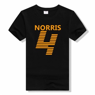 เสื้อยืดผ้าฝ้ายพรีเมี่ยม F1 เสื้อยืดแขนสั้น พิมพ์ลายโลโก้ Lando Norris McLaren สีพื้น แฟชั่นฤดูร้อน สําหรับผู้ชาย ผู้หญิ