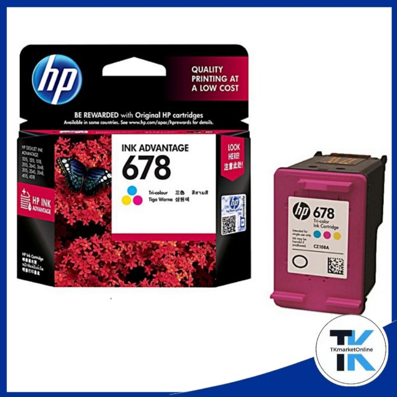 ตลับหมึกอิงค์เจ็ท 3 สี HP 678BK/CO  ตลับหมึกอิงค์เจ็ท HP 678 ตลับดำ/ ตลับหมึก 3 สี (Yellow/Magenta/C