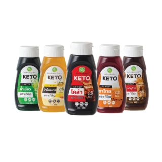 ไซรัปคีโต KETO SYRUP ไซรัป หญ้าหวาน ไม่มีน้ำตาล สูตรคีโต บรรจุ (320ml/ขวด) ตรา ทีอีเอ