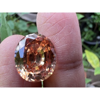 เพชรรัสเซีย CUBI ZIRCONIA ROYAL STEP CUT DIAMOND champange สีแชมเปญ เพชรรัสเซีย OVAL Cubic zirconia 1 เม็ด 12x14 มม