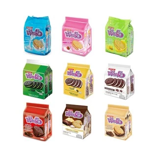 ขนม ฟันโอ ยกแพ็ค คุกกี้แซนวิชสอดไส้ครีม 5บาท 12ซอง ช็อคโกแลต สตรอเบอรี่ นม ชาเขียว ครีม คัสตาร์ด