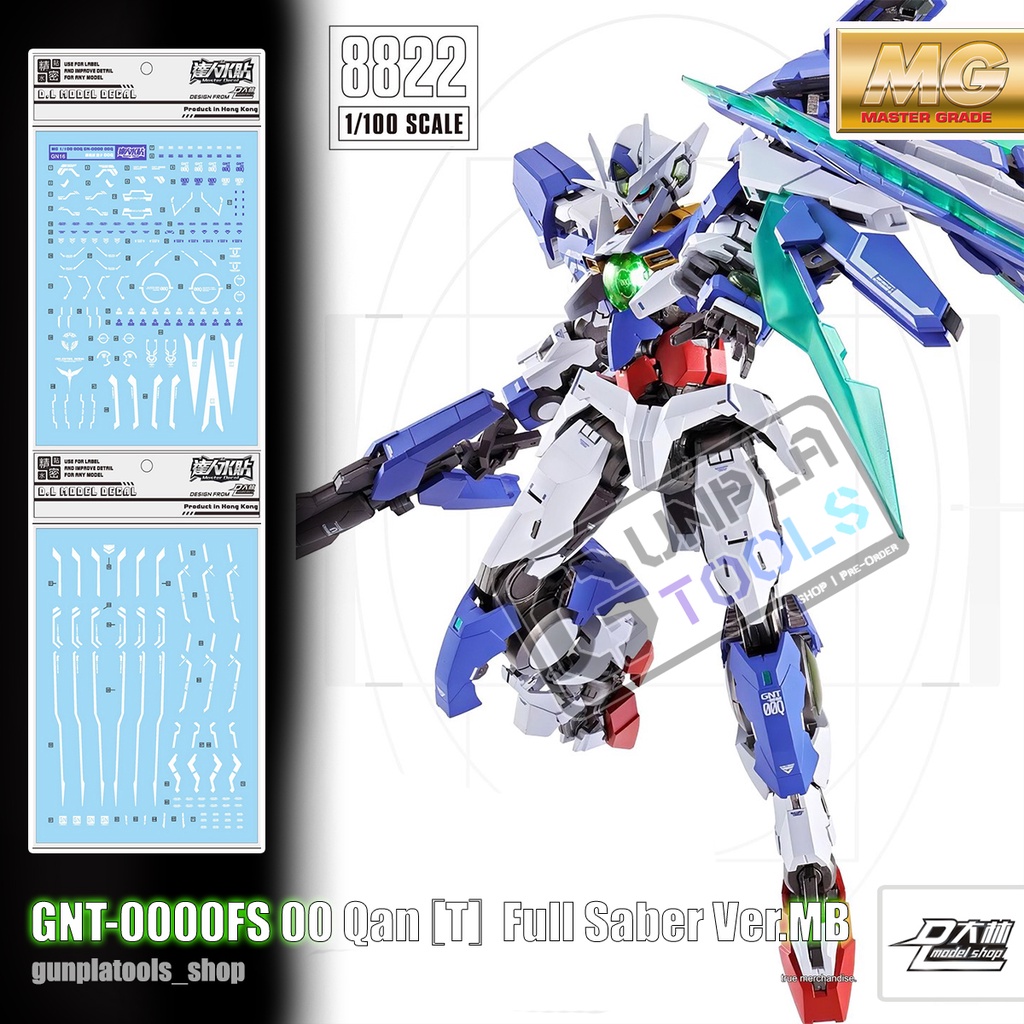 [ D.L Model ] Water decal GN16 ดีคอลน้ำสำหรับ GNT-0000FS 00 Qan［T］Full Saber Ver.MB (MG) OO qanta  [