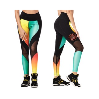 Zumba Surf High Waisted Panel Leggings(กางเกงเลคกิ้งออกกำลังกายซุมบ้าและโยคะ)