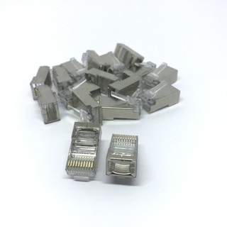 RJ45 10 Pin ตัวผู้ (ตัวเหล็ก,ตัวเปลือย) เเพ๊คละ10 ตัว