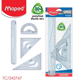 Maped ชุดไม้บรรทัดเรขาคณิต 4 ชิ้น GEO METRIC TC/242767