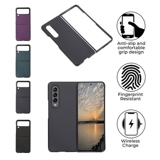 เคสโทรศัพท์ธุรกิจรูปแบบหรูหราปกหลังหนังวัวแท้แท้ Samsung Galaxy Z FOLD 2 Z FLIP 3 Phone Case Business Luxury Pattern Real Genuine Cowhide Leather Back Cover