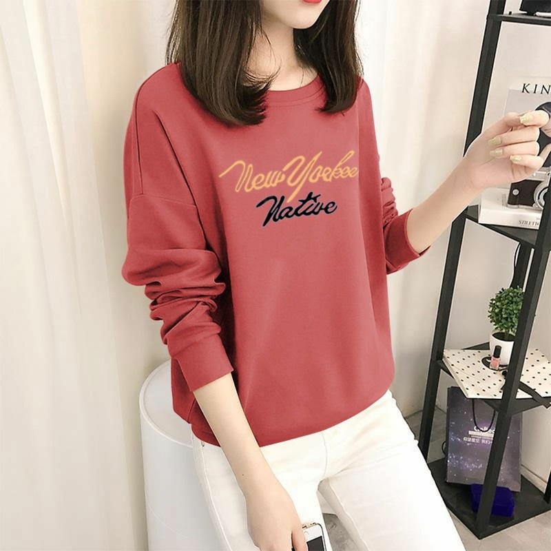 เสื้อกันหนาว มีฮู้ด พิมพ์ลายตัวอักษรภาษาอังกฤษ ทรงหลวม สไตล์เกาหลี พลัสไซซ์ สําหรับผู้หญิง