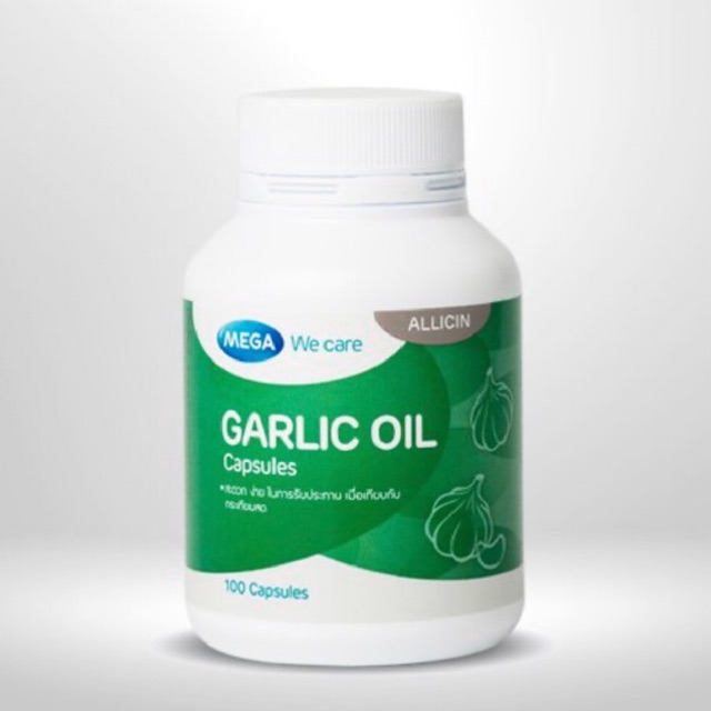 Mega We Care Garlic Oil 100เม็ด 1ขวด น้ำมันกระเทียม {วันหมดอายุ 19 / 03 / 2027 }