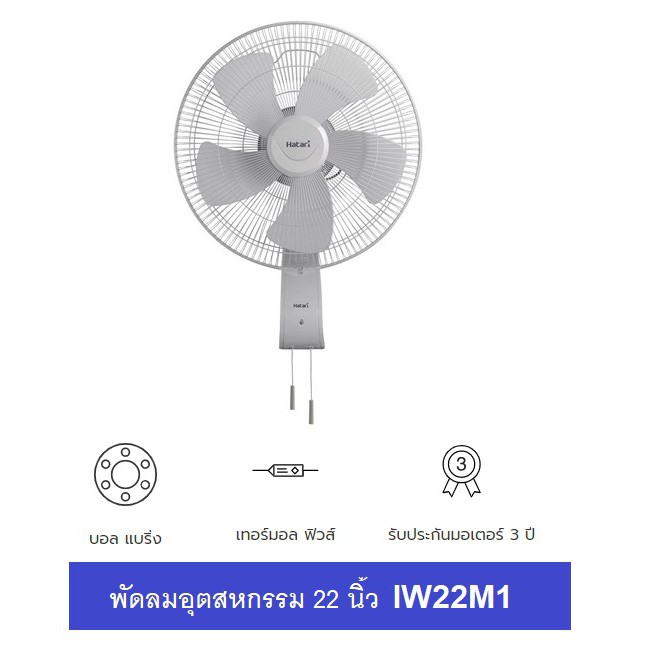 Hatari พัดลมอุตสาหกรรมขนาด 22 นิ้ว รุ่น IW22M1 สีเทา