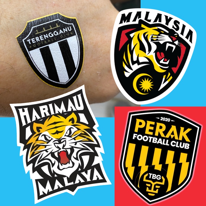 สโมสรฟุตบอล Bola Sepak Negeri TFC JDT Sticker MukaT Tattoo Sticker * Full Colour