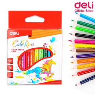 Deli C09900 Colored Pencil 12 colors ดินสอสีไม้ 12 สี สีไม้ ดินสอสี เครื่องเขียน สีระบาย อุปกรณ์วาดรูป